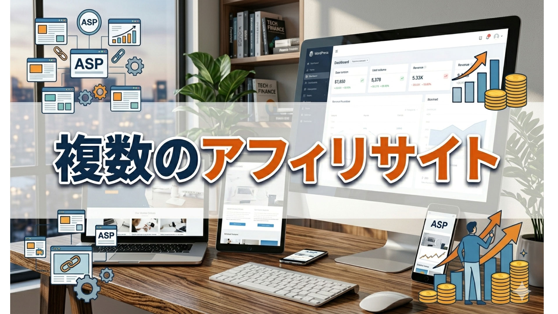 多くのアフィリサイトを運用して莫大な利益を目指せる